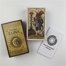 Load image into Gallery viewer, 12x7 Big Size Moon Tarot Della Luna Deck Cards With Paper Guidebook Pips Edition To Life With Full Pictorial Scenes Board Games
