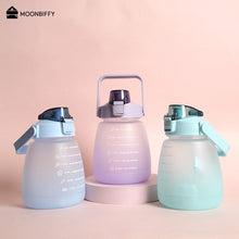 Load image into Gallery viewer, 1300ml Large Capacity Water Bottles for Girls Woman Student Portable Bottles Straw Gradient Leakproof Garrafa Termica Termos Cup
