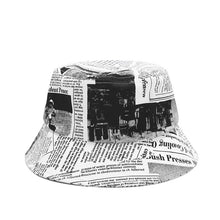 Load image into Gallery viewer, INS Bucket Hat Men and Women Creativity Distressed Newspaper Pattern Printing Bucket Hat Street Trend Wide-Brimmed Sunhat Leisure
