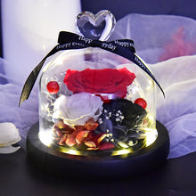 Load image into Gallery viewer, Preserved Fresh Flower Gift Christmas Valentine's Day Creative Gift Glass Cover Rose Dried Flower

