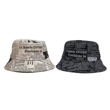 Load image into Gallery viewer, INS Bucket Hat Men and Women Creativity Distressed Newspaper Pattern Printing Bucket Hat Street Trend Wide-Brimmed Sunhat Leisure
