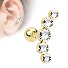 Load image into Gallery viewer, Stainless Steel Czech Diamond Stud Earrings Otica Ding Piercing Jewelry
