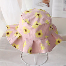 Load image into Gallery viewer, 1-4 Years Old Girl Spring and Summer SUNFLOWER Children's Bucket Hat Outdoor Sun-Shade Sun Protection
