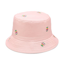 Load image into Gallery viewer, Pineapple Embroidery Reversible Fisherman Hat Men's and Women's Outdoor Sun Hat Student Travel All-Matching Bucket Hat
