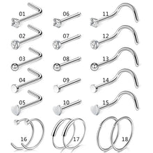 Load image into Gallery viewer, Combination Nose Stud Suit Nose Ring Body Piercing Accessories Stainless Steel Nose Stud
