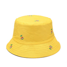 Load image into Gallery viewer, Pineapple Embroidery Reversible Fisherman Hat Men's and Women's Outdoor Sun Hat Student Travel All-Matching Bucket Hat
