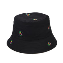 Load image into Gallery viewer, Pineapple Embroidery Reversible Fisherman Hat Men's and Women's Outdoor Sun Hat Student Travel All-Matching Bucket Hat
