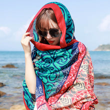 Load image into Gallery viewer, Summer Cotton and Linen Ethnic Style Travel Scarf Sunscreen Scarf Talma Women's Beach Scarf Printed Shawl New
