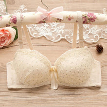 Load image into Gallery viewer, Bras for Women Brassiere Push Up Bra Lace Gather Bralette with Wrapped Bow Knot Underwear
