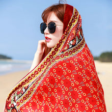 Load image into Gallery viewer, Summer Cotton and Linen Ethnic Style Travel Scarf Sunscreen Scarf Talma Women's Beach Scarf Printed Shawl New
