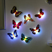 Load image into Gallery viewer, 7pcs/set Creative Colorful Butterfly Small Night Lamp Pasting Led Decorative Wall Lamp Light-Emitting Butterfly
