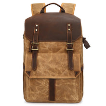 Load image into Gallery viewer, Shoulder Camera Backpack Large Capacity SLR Water-Proof Bag Wax Dye Canvas Camera Bag

