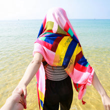Load image into Gallery viewer, Summer Cotton and Linen Ethnic Style Travel Scarf Sunscreen Scarf Talma Women's Beach Scarf Printed Shawl New
