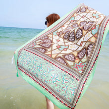 Load image into Gallery viewer, Summer Cotton and Linen Ethnic Style Travel Scarf Sunscreen Scarf Talma Women's Beach Scarf Printed Shawl New
