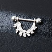 Load image into Gallery viewer, Diamond Nipple Nails Popular Piercing Jewelry Leaves Nipple Ring
