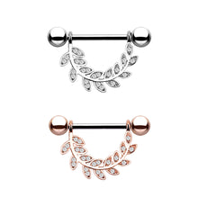Load image into Gallery viewer, Diamond Nipple Nails Popular Piercing Jewelry Leaves Nipple Ring
