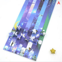 Load image into Gallery viewer, 136 X Folding Paper Lucky Star Paper Strip Sky Universe Pattern Origami Craft  Handmade Home DIY Cards Gift  Decoration

