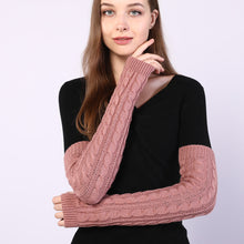 Load image into Gallery viewer, Winter Half Finger Knitting Wool Gloves Long 8-Word Twist Knitted Warm Fingerless Oversleeve Arm Protection Sleeve
