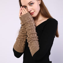 Load image into Gallery viewer, Winter Half Finger Knitting Wool Gloves Long 8-Word Twist Knitted Warm Fingerless Oversleeve Arm Protection Sleeve
