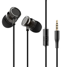 Load image into Gallery viewer, Metal in-ear wire control with wheat heavy bass headset computer mobile phone headset
