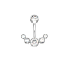 Load image into Gallery viewer, Stainless Steel Czech Diamond Belly Ring Navel Stud Piercing Jewelry
