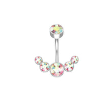 Load image into Gallery viewer, Stainless Steel Czech Diamond Belly Ring Navel Stud Piercing Jewelry
