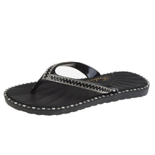 Load image into Gallery viewer, Women's Korean-Style Rhinestone Flip-Flops Flat Sandals

