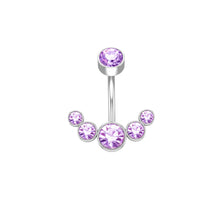 Load image into Gallery viewer, Stainless Steel Czech Diamond Belly Ring Navel Stud Piercing Jewelry
