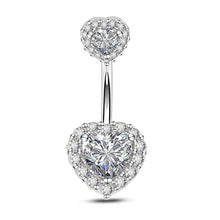 Load image into Gallery viewer, 14G Double Round Cubic Zirconia Oreille 4 Crystal CZs Belly Button Rings 316L Surgical Steel Belly Piercing Woman Body Jewelry
