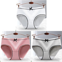 Load image into Gallery viewer, 3 PCS Women's Cute Bow Briefs Hip Lift Breathable Cotton Panties Milk Silky Underwear Combination
