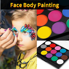 Load image into Gallery viewer, 15 Colors  Face Painting Body Makeup Non Toxic Safe Water Paint Oil With Brush Christmas Halloween Party Tools
