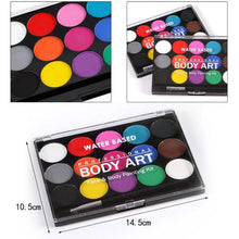 Load image into Gallery viewer, 15 Colors  Face Painting Body Makeup Non Toxic Safe Water Paint Oil With Brush Christmas Halloween Party Tools
