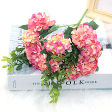 Load image into Gallery viewer, 15 flower head silk hydrangea artificial flower   white wedding flowers small bouquet fake flower party DIY decoratio
