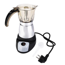 Load image into Gallery viewer, 150ml/300ml 3-6 Cups 480W Electric Espresso Moka Pot Detachable Kitchen Stovetop Coffee Maker

