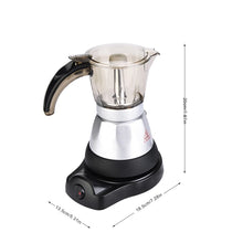 Load image into Gallery viewer, 150ml/300ml 3-6 Cups 480W Electric Espresso Moka Pot Detachable Kitchen Stovetop Coffee Maker
