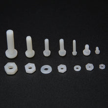 Load image into Gallery viewer, Screws 150pcs White Nylon Hex Screw M2 M2.5 M3 M4 M5 Bolt Nut Standoff Spacer Kit with Plastic Box Corrosion Resistant
