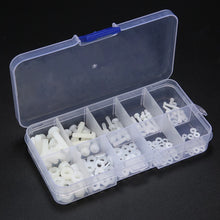 Load image into Gallery viewer, Screws 150pcs White Nylon Hex Screw M2 M2.5 M3 M4 M5 Bolt Nut Standoff Spacer Kit with Plastic Box Corrosion Resistant

