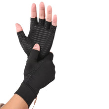 Load image into Gallery viewer, Indoor Sports Copper Fiber Health Care Half Finger Gloves Rehabilitation Training Pressure Gloves

