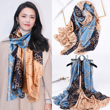 Load image into Gallery viewer, Women's Korean-Style Autumn and Winter Printing Silk Mulberry Silk Scarf Warm Shawl Scarf
