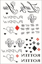 Load image into Gallery viewer, Halloween Tattoo Sticker Paper X Task Force Suicide Squad Tattoo Sticker Little Ugly Girl Hallie Queen
