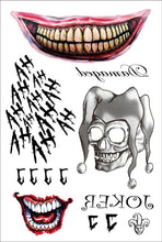 Load image into Gallery viewer, Halloween Tattoo Sticker Paper X Task Force Suicide Squad Tattoo Sticker Little Ugly Girl Hallie Queen
