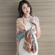 Load image into Gallery viewer, Women's Korean-Style Autumn and Winter Printing Silk Mulberry Silk Scarf Warm Shawl Scarf
