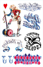 Load image into Gallery viewer, Halloween Tattoo Sticker Paper X Task Force Suicide Squad Tattoo Sticker Little Ugly Girl Hallie Queen
