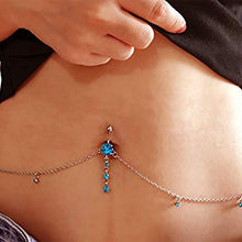 Load image into Gallery viewer, Women Sexy Rhinestone Dangle Belly Button Chain Navel Piercing Ring Body Jewelry Waist Chain Button Puncture Jewelry
