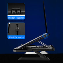 Load image into Gallery viewer, RGB Lamp Desktop Laptop Stand 10KG Load-bearing Expand Table Stand Cooler Notebook Bracket Radiator with Phone Holder
