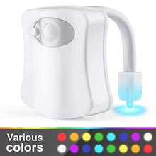 Load image into Gallery viewer, Toilet Night Light Smart PIR Body Motion Sensor LED Toilet Seat Lamp Motion Activated Toilet bathroom Bowl Night lamp
