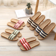 Load image into Gallery viewer, Four Seasons Women's Indoor Sweat-Absorbent Mute Household Slippers Thick Bottom Soft Bottom Wooden Floor Slippers Men's Spring and Summer
