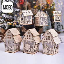 Load image into Gallery viewer, Christmas Decorations Glowing Cabin Snow House Christmas Tree Decorative Ornaments DIY Gift Window Decoration
