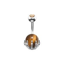 Load image into Gallery viewer, New Paw Semi Precious Stone Belly Bar Navel Ring Body Piercing Non Dangle
