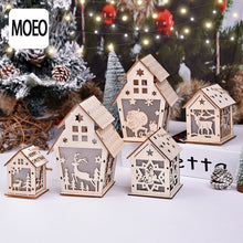 Load image into Gallery viewer, Christmas Decorations Glowing Cabin Snow House Christmas Tree Decorative Ornaments DIY Gift Window Decoration
